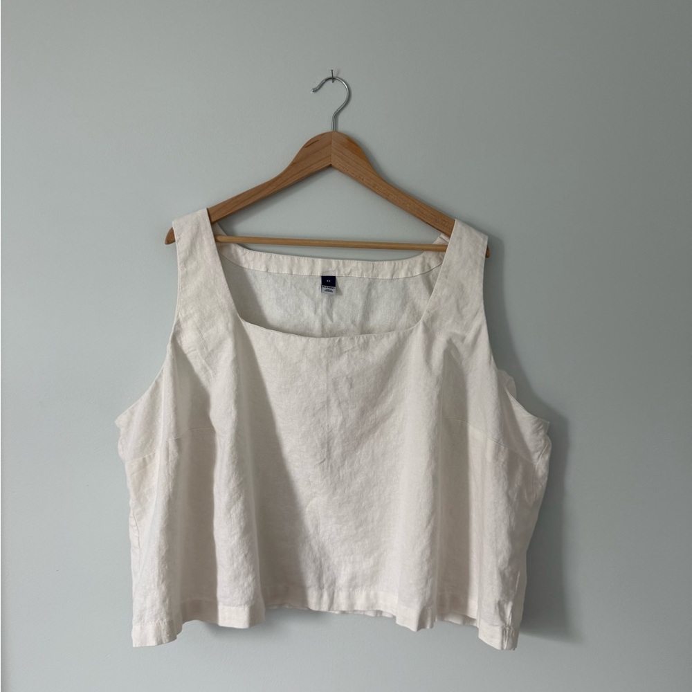 Old Navy Cropped Square-Neck Linen-Blend Top
